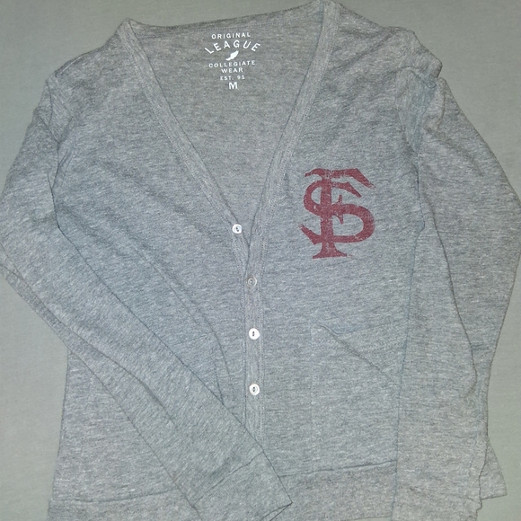 Gray Florida State University Cardigan Size Medium - Picture 1 of 4